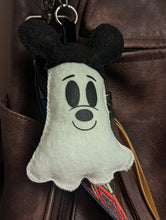 Load image into Gallery viewer, Mr. Mouse Ghostie Bag Charm with hat
