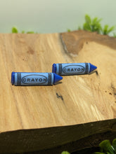 Load image into Gallery viewer, Crayon Skinny Blue Stud Earring

