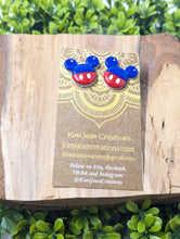Load image into Gallery viewer, Mickey Blue &amp; Red Stud Earring
