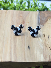 Load image into Gallery viewer, Mickey White &amp; Black Peppermint Stud Earring
