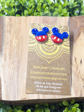 Load image into Gallery viewer, Mickey Blue &amp; Red Stud Earring
