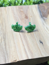 Load image into Gallery viewer, Green Alien Stud Earrings

