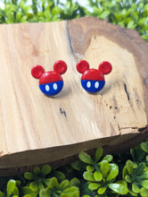 Load image into Gallery viewer, Mickey Red &amp; Blue Stud Earrings
