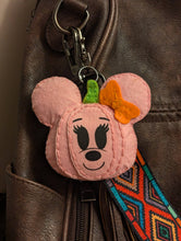 Load image into Gallery viewer, Mrs. Mouse Pink Pumpkin Bag Charm
