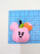 Load image into Gallery viewer, Mrs. Mouse Pink Pumpkin Bag Charm
