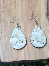 Load image into Gallery viewer, Polaroid Castle Wood Teardrop earrings
