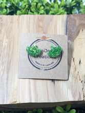 Load image into Gallery viewer, Green Alien Stud Earrings
