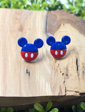 Load image into Gallery viewer, Mickey Blue &amp; Red Stud Earring
