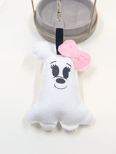 Load image into Gallery viewer, Mrs. Mouse Ghostie Bag Charm with bow
