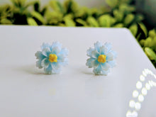 Load image into Gallery viewer, Sky Blue Camellia Stud Earrings
