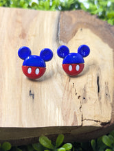 Load image into Gallery viewer, Mickey Blue &amp; Red Stud Earring
