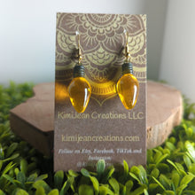 Load image into Gallery viewer, Lightbulb Clear Dangle Yellow Earrings
