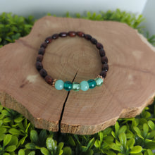 Load image into Gallery viewer, Teal Glass Bead &amp; Wood Diffuser DIY Bracelet Kit
