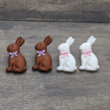 Load image into Gallery viewer, Chocolate Bunny Earrings. Easter Bunny Stud Earrings.
