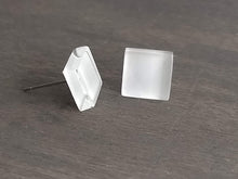 Load image into Gallery viewer, Mosaic Glass Tile Stud Earrings- White
