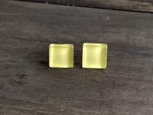 Load image into Gallery viewer, Mosaic Glass Tile Stud Earrings- Light Yellow
