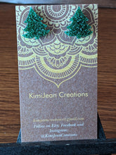 Load image into Gallery viewer, Christmas Tree- Dark Green Stud Earrings
