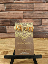 Load image into Gallery viewer, Bollywood Light Orange &amp; Gold Elephant Stud Earrings
