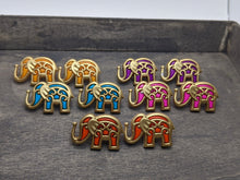 Load image into Gallery viewer, Bollywood Purple &amp; Gold Elephant Stud Earrings
