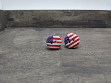 Load image into Gallery viewer, USA Flag Button Stud Earrings

