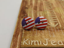 Load image into Gallery viewer, USA Flag Button Stud Earrings
