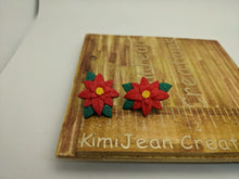 Load image into Gallery viewer, Poinsettia Stud Earrings
