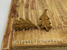 Load image into Gallery viewer, Brown Leaf Stud Earrings
