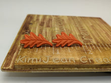 Load image into Gallery viewer, Orange Leaf Stud Earrings
