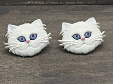Load image into Gallery viewer, White Cat With Blue Eyes Earrings
