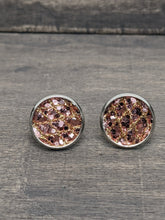 Load image into Gallery viewer, Rose Gold Faux Leather Stud Earrings

