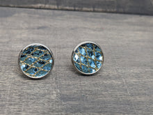 Load image into Gallery viewer, Light Blue with Gold Faux Leather Studs
