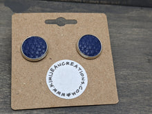 Load image into Gallery viewer, Navy Faux Leather Studs
