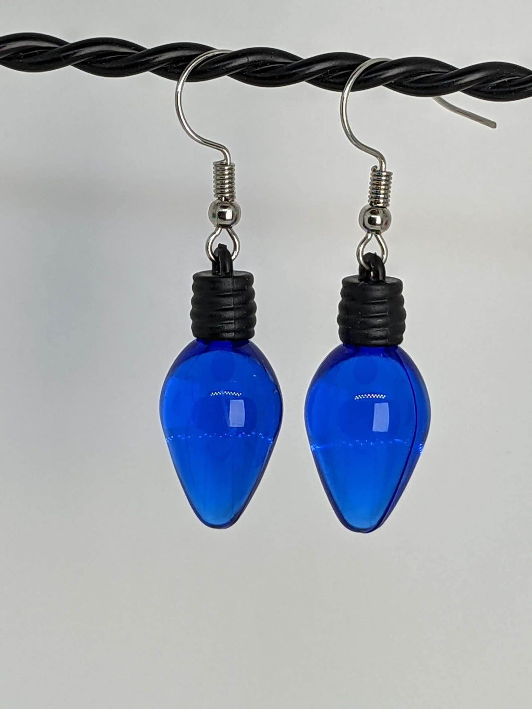 Lightbulb Clear Dangle Blue Earring