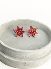 Load image into Gallery viewer, Sparkle Poinsettia Stud Earrings
