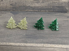 Load image into Gallery viewer, Christmas Tree- Light Green Stud Earrings
