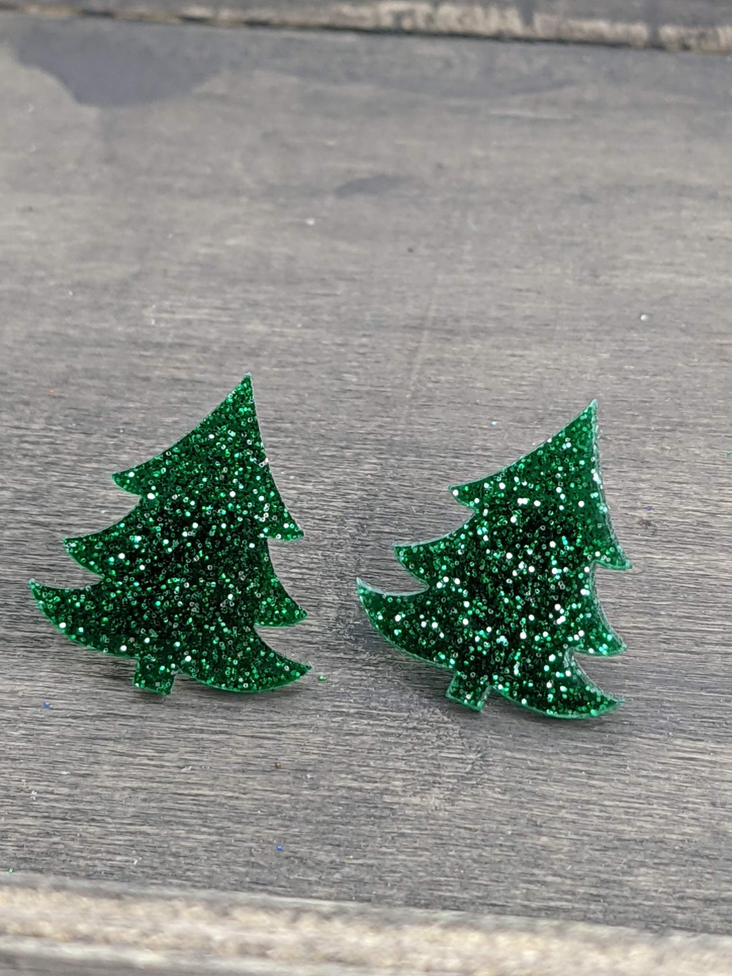 Christmas Tree- Dark Green Stud Earrings