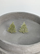 Load image into Gallery viewer, Christmas Tree- Light Green Stud Earrings
