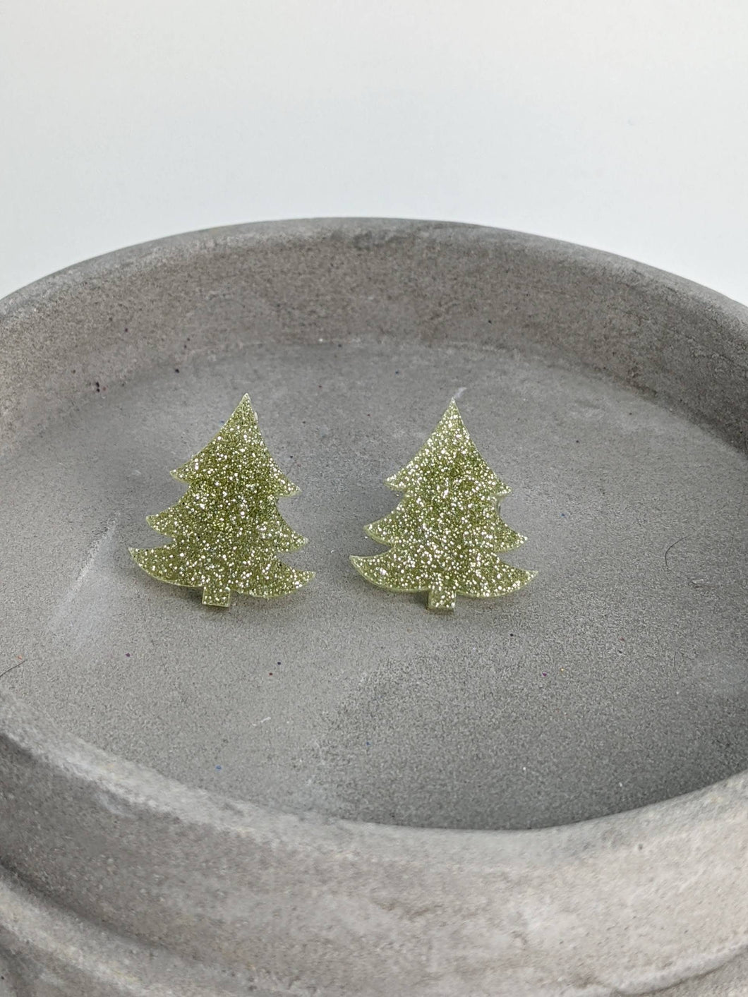 Christmas Tree- Light Green Stud Earrings