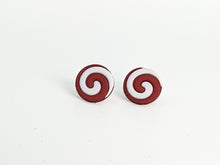 Load image into Gallery viewer, Candy Cane Swirl Stud Earrings
