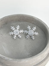 Load image into Gallery viewer, Snowflake Sparkle Silver Stud Earrings
