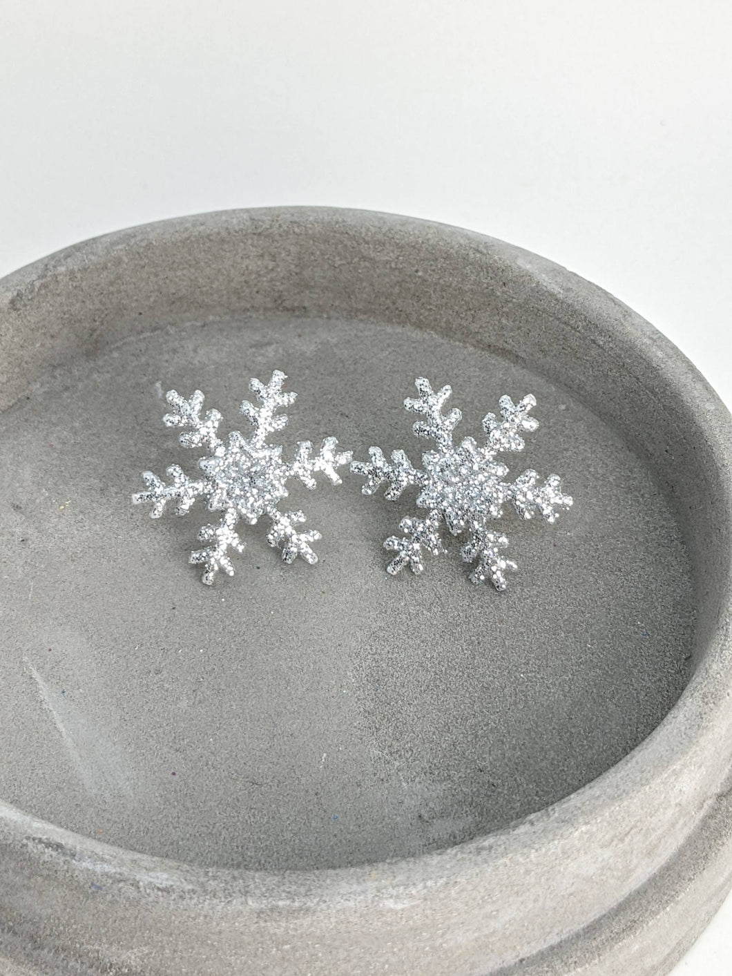 Snowflake Sparkle Silver Stud Earrings