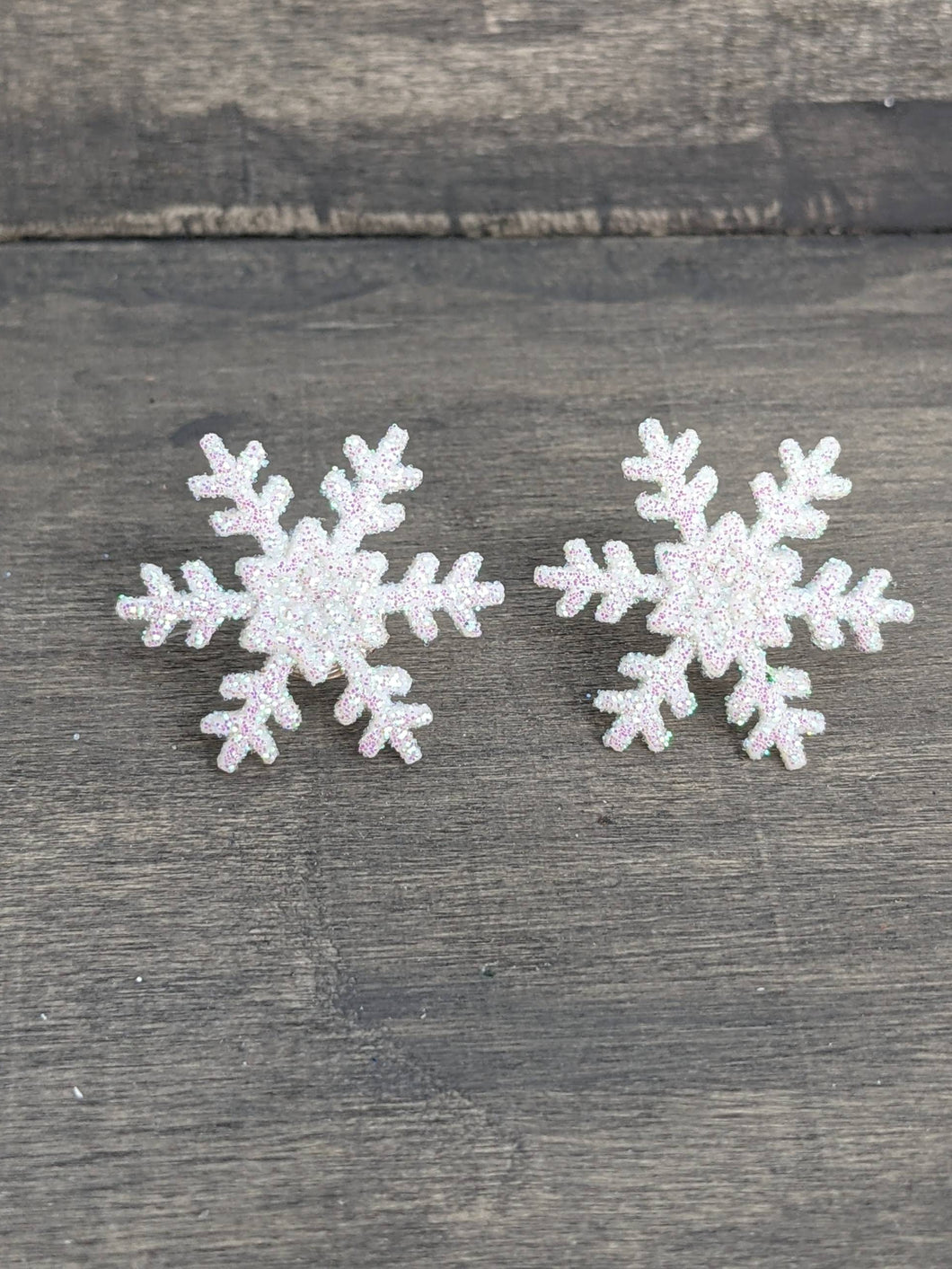 Snowflake Sparkle White Stud Earrings