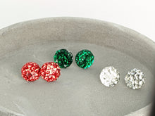 Load image into Gallery viewer, 3-Pack of Christmas Crystal Stud Earrings
