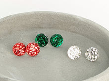 Load image into Gallery viewer, 3-Pack of Christmas Crystal Stud Earrings
