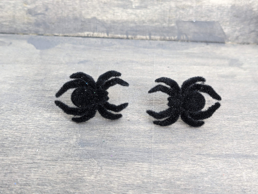Furry Spider Stud Earrings
