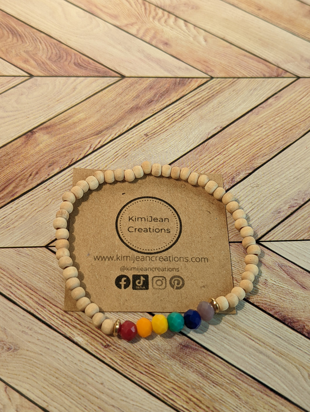 Rainbow Diffuser Bracelet - Bare Wood