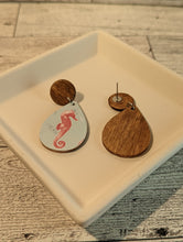 Load image into Gallery viewer, Seahorse Wood Stud Earrings
