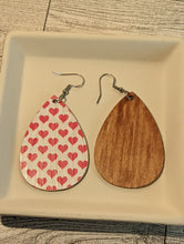 Load image into Gallery viewer, Heart Wood Earrings
