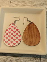 Load image into Gallery viewer, Heart Wood Earrings
