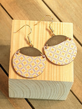 Load image into Gallery viewer, Orange and Gold Wood Laser Cut Earrings
